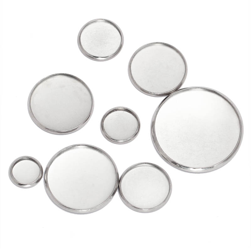 Bezels Set Pendant - 20 pcs Rvs Ronde Instellingen Cabochon