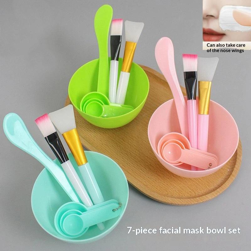 Mixing Cup Silicone - 【7-delige DIY gezichtsmasker mengset: mengkom, spatel,