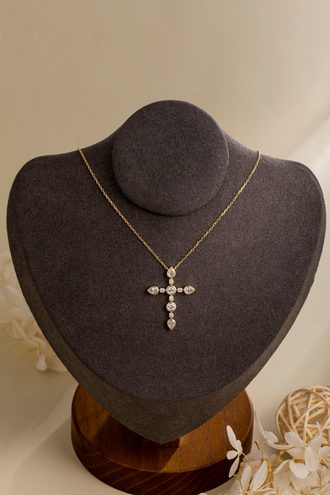 14K geelgouden ketting met kru - Bezels Set Pendant recensie en prijs